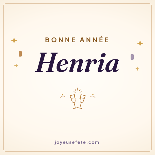 Image carrée « Bonne année Henria » pour WhatsApp