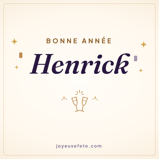Image carrée « Bonne année Henrick » pour WhatsApp