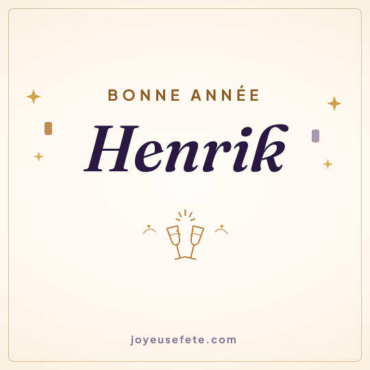 Image carrée « Bonne année Henrik » pour WhatsApp