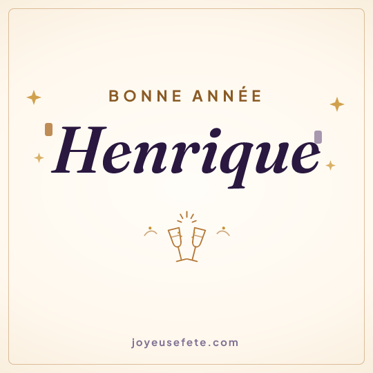 Image carrée « Bonne année Henrique » pour WhatsApp