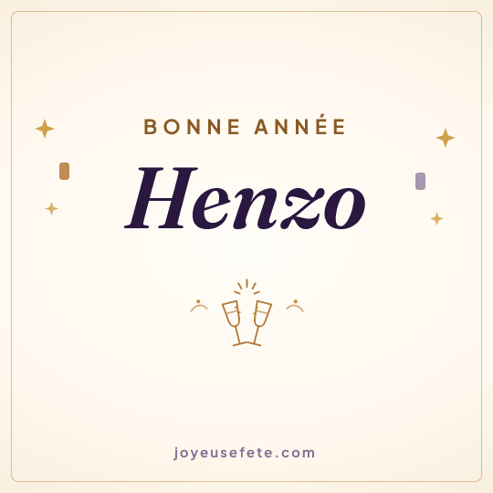 Image carrée « Bonne année Henzo » pour WhatsApp