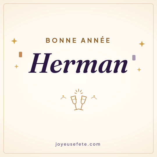 Image carrée « Bonne année Herman » pour WhatsApp