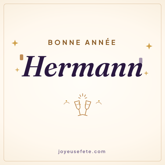 Image carrée « Bonne année Hermann » pour WhatsApp