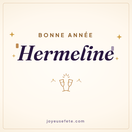 Image carrée « Bonne année Hermeline » pour WhatsApp
