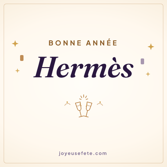 Image carrée « Bonne année Hermès » pour WhatsApp