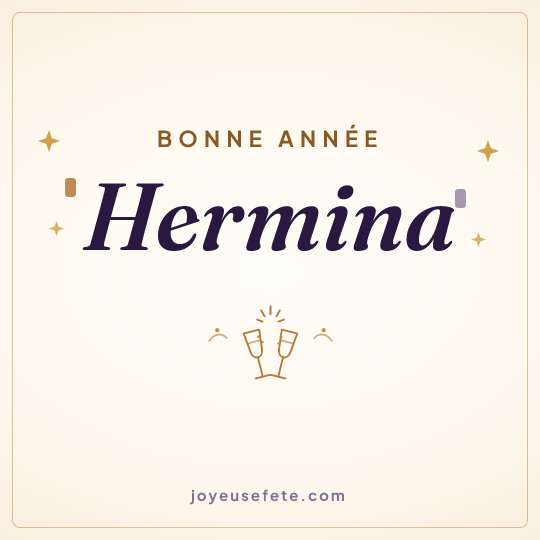 Image carrée « Bonne année Hermina » pour WhatsApp
