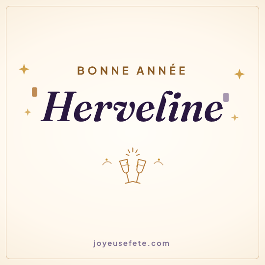Image carrée « Bonne année Herveline » pour WhatsApp