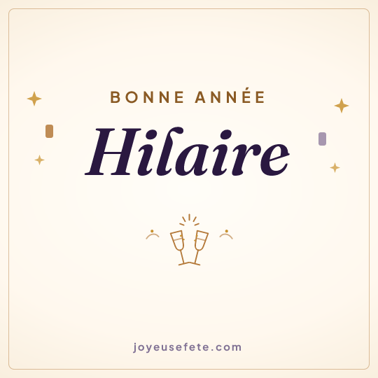 Image carrée « Bonne année Hilaire » pour WhatsApp