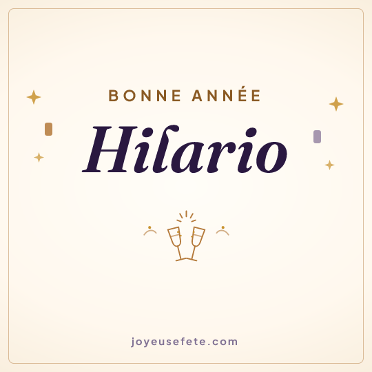 Image carrée « Bonne année Hilario » pour WhatsApp