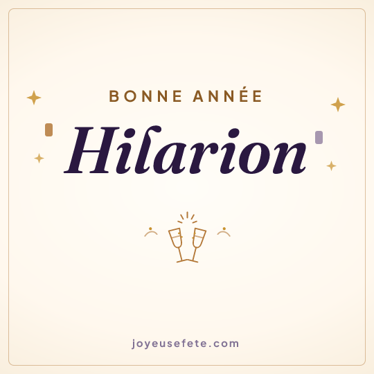 Image carrée « Bonne année Hilarion » pour WhatsApp