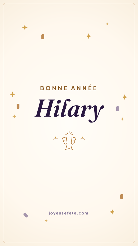 Image « Bonne année Hilary » au format story