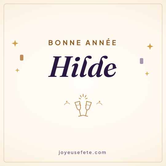 Image carrée « Bonne année Hilde » pour WhatsApp