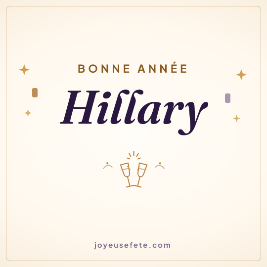 Image carrée « Bonne année Hillary » pour WhatsApp