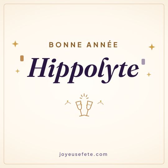 Image carrée « Bonne année Hippolyte » pour WhatsApp