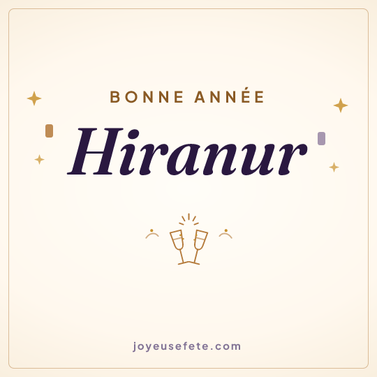 Image carrée « Bonne année Hiranur » pour WhatsApp