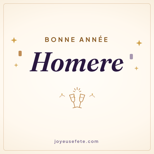 Image carrée « Bonne année Homere » pour WhatsApp