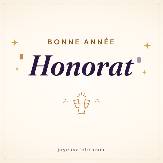 Image carrée « Bonne année Honorat » pour WhatsApp