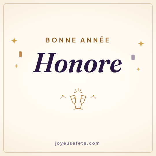 Image carrée « Bonne année Honore » pour WhatsApp