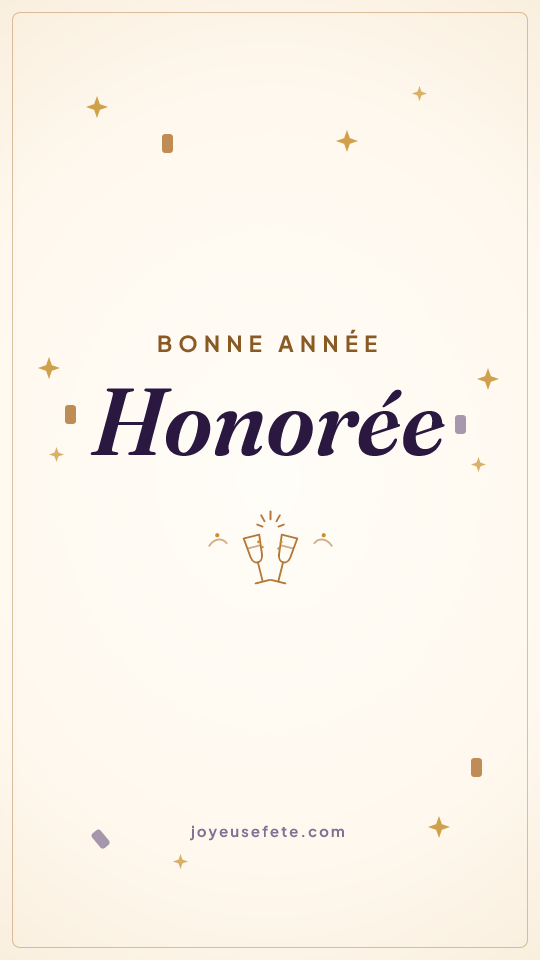 Image « Bonne année Honorée » au format story
