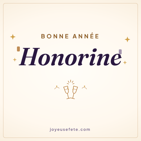 Image carrée « Bonne année Honorine » pour WhatsApp