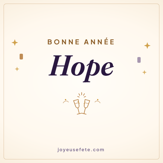 Image carrée « Bonne année Hope » pour WhatsApp