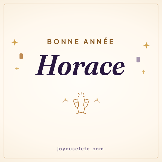 Image carrée « Bonne année Horace » pour WhatsApp