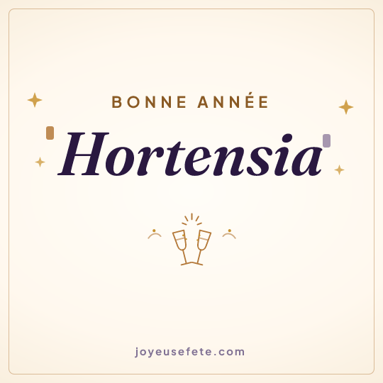 Image carrée « Bonne année Hortensia » pour WhatsApp
