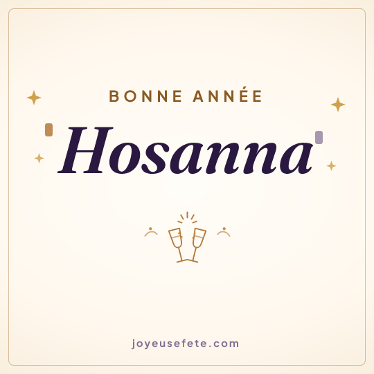 Image carrée « Bonne année Hosanna » pour WhatsApp