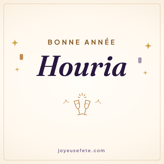 Image carrée « Bonne année Houria » pour WhatsApp