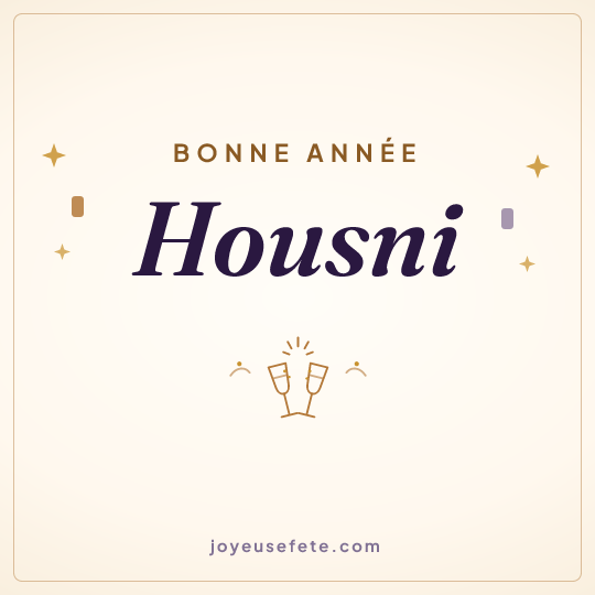 Image carrée « Bonne année Housni » pour WhatsApp