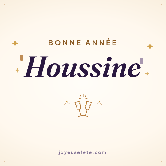 Image carrée « Bonne année Houssine » pour WhatsApp