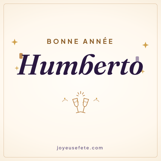 Image carrée « Bonne année Humberto » pour WhatsApp