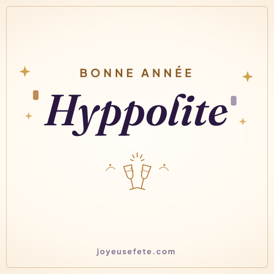 Image carrée « Bonne année Hyppolite » pour WhatsApp