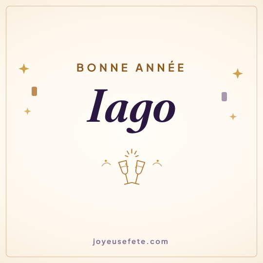 Image carrée « Bonne année Iago » pour WhatsApp