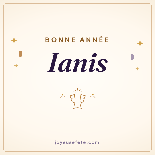 Image carrée « Bonne année Ianis » pour WhatsApp