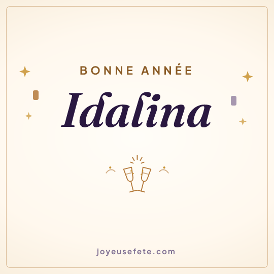 Image carrée « Bonne année Idalina » pour WhatsApp