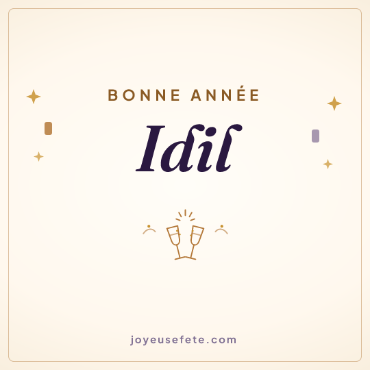 Image carrée « Bonne année Idil » pour WhatsApp