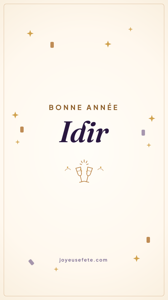 Image « Bonne année Idir » au format story