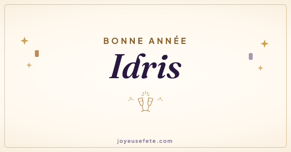 Image « Bonne année Idris » au format large