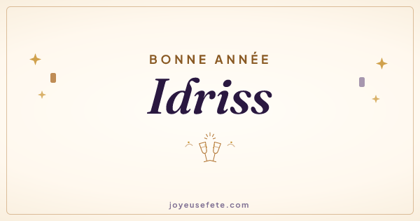 Image « Bonne année Idriss » au format large