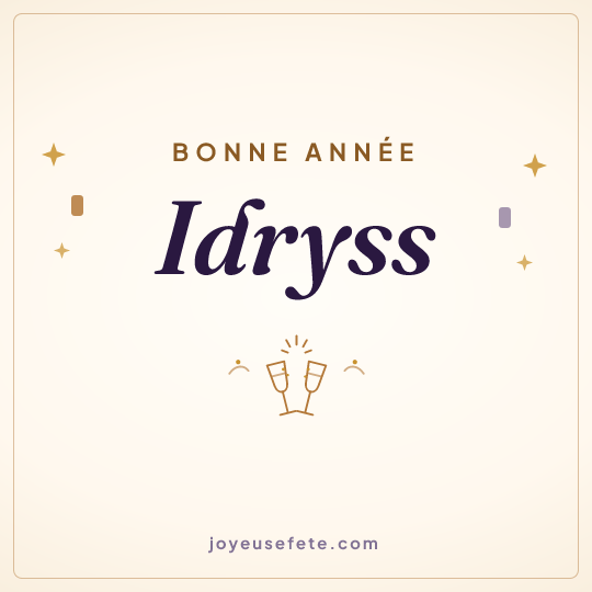 Image carrée « Bonne année Idryss » pour WhatsApp