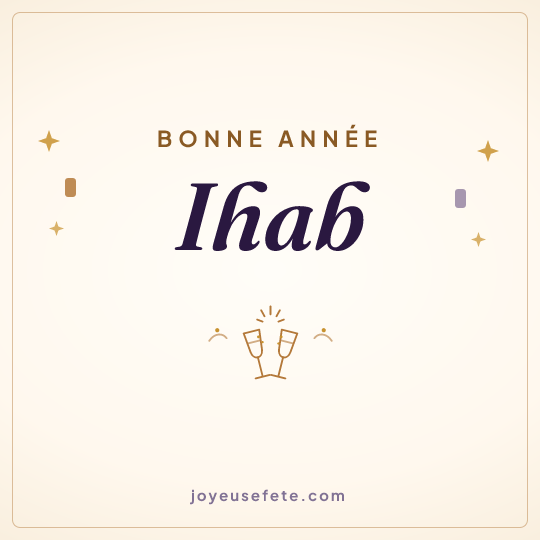Image carrée « Bonne année Ihab » pour WhatsApp