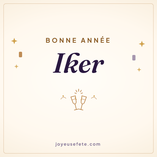 Image carrée « Bonne année Iker » pour WhatsApp