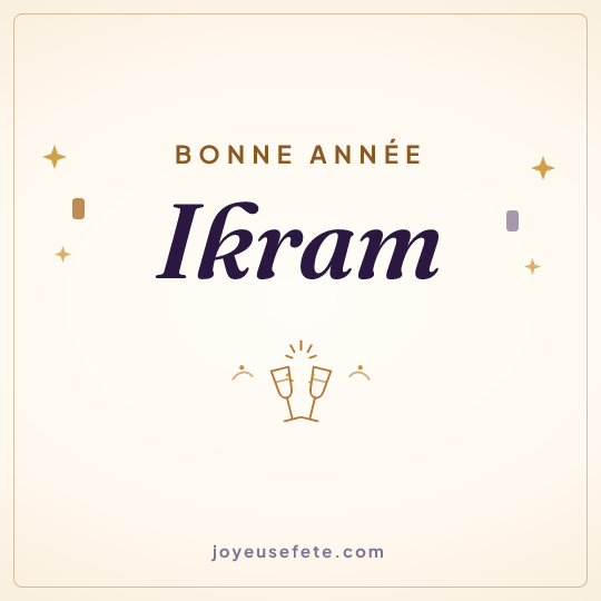Image carrée « Bonne année Ikram » pour WhatsApp