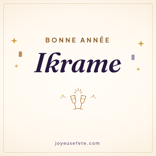 Image carrée « Bonne année Ikrame » pour WhatsApp