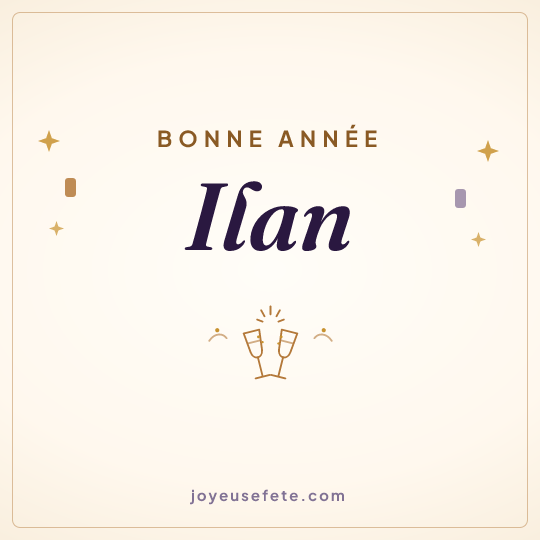 Image carrée « Bonne année Ilan » pour WhatsApp