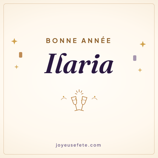 Image carrée « Bonne année Ilaria » pour WhatsApp