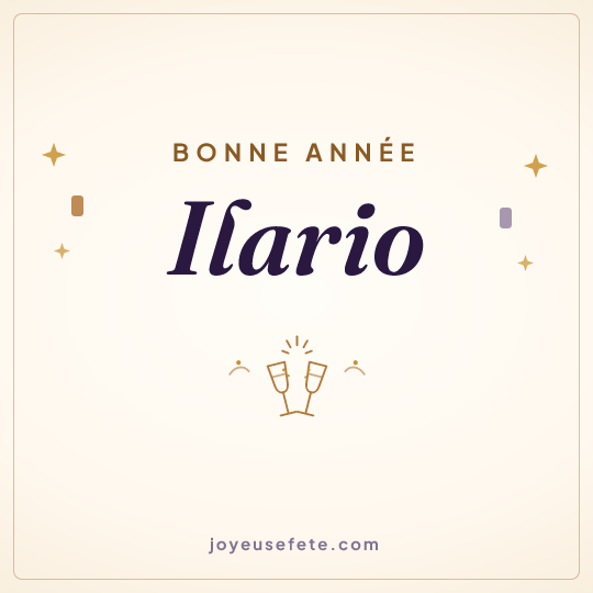 Image carrée « Bonne année Ilario » pour WhatsApp