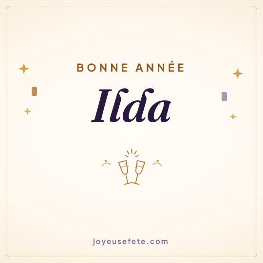 Image carrée « Bonne année Ilda » pour WhatsApp