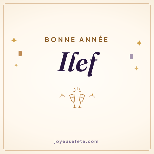 Image carrée « Bonne année Ilef » pour WhatsApp